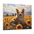 thumbnail image 1 of Lsque Cute Corgi Sunflower Print Wall Art – Decorative Picture for Living Room, Bedroom, and Office (Horizontal), 1 of 6