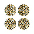 thumbnail image 1 of Lsque Cute Cow Print Sunflower C Pattern 4" Drink Coasters Set of 4, PVC Leather Absorbent Coasters, Table Coaster Set Decorative Coffee Cup Coasters Housewarming Gift -Round Shape, 1 of 6