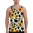 thumbnail image 1 of Lsque Cute Cow Print Sunflower D Pattern Mens Tank Tops Muscle Athletic Quick Dry Sleeveless Workout Fitness T Shirts Beach Tank Top, Loose-fit Sleeveless Shirt for Men-X-Large, 1 of 7