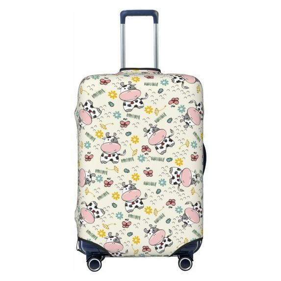 Lsque Cute Cow Printed Luggage Cover, Travel Luggage Protector,Scratch and Dirt Resistant, Fits 18-32 Inch Luggage - Small