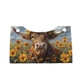 thumbnail image 1 of Lsque Cute Cow Sunflower Crown A Printed Long Tissue Box Cover Holder, Facial Paper Organizer Dispenser,Triangle with Bottom Belt, PVC Leather Decorative Organizer, 1 of 9