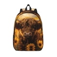 thumbnail image 1 of Lsque Cute Cow Sunflower Field Pattern Canvas Daypack, Durable Backpack, High-quality Versatile Backpack,Vintage Compact Backpack-Small, 1 of 6