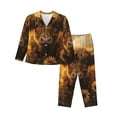 thumbnail image 1 of Lsque Cute Cow Sunflower Field Pattern Long Sleeve Pajama Set for Women - Soft 2-Piece Sleepwear and Loungewear Set with Pockets, Comfy Nightwear-Medium, 1 of 7