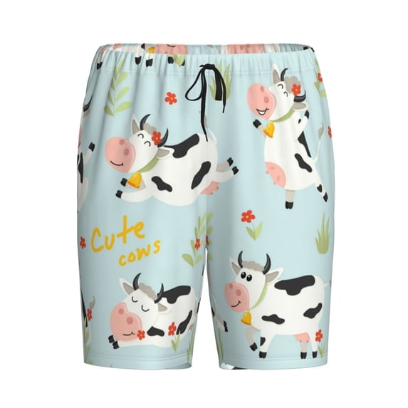 Lsque Cute Cows Mens Sleep Pajama Shorts,Short Pajama Pants, Cotton Ultra-Soft Knit-X-Large