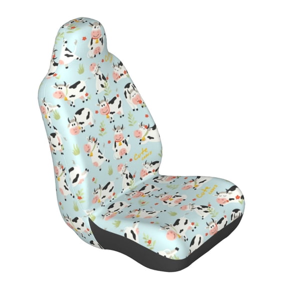 Lsque Cute Cows Pattern Car Seat Covers for Front Seats , Waterproof Seat Covers for Cars, Sporty Front Seat Covers,Car Seat Cover Protector Front Seats