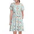thumbnail image 1 of Lsque Cute Cows Print Women's Casual Dress T-Shirt Summer Short Sleeve Scoop Neck Swing Dresses, 1 of 6