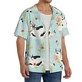 thumbnail image 1 of Lsque Cute Cows print Men's Cuban Collar Short Sleeve Shirt Summer Beachwear Casual Button Down Fashionable Vacation Leisure Shirt-3X-Large, 1 of 7