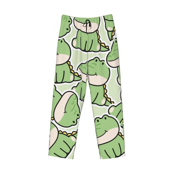 Lsque Cute Crocodile Print Men's Pajama Pants, Lounge Pant - Comfortable Home Wear,Elastic Waistband, Stylish Design-Large