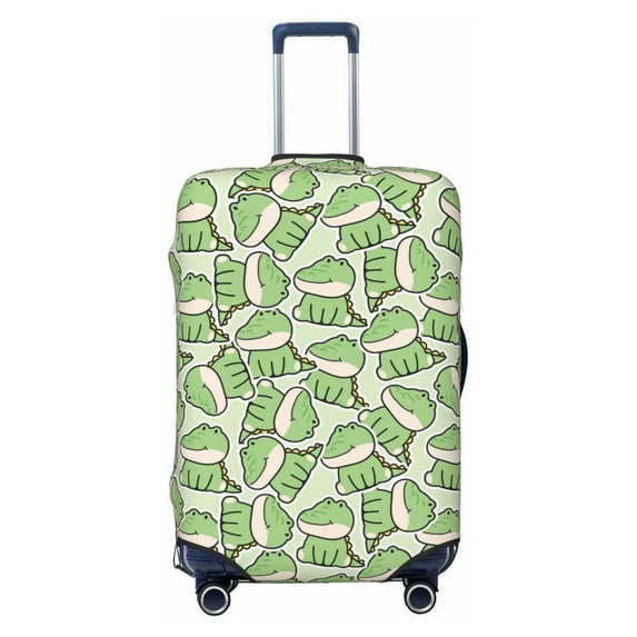 Lsque Cute Crocodile Printed Luggage Cover, Travel Luggage Protector,Scratch and Dirt Resistant, Fits 18-32 Inch Luggage - Small
