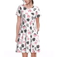 thumbnail image 1 of Lsque Cute Dinosaur Print Women's Casual Dress T-Shirt Summer Short Sleeve Scoop Neck Swing Dresses, 1 of 6