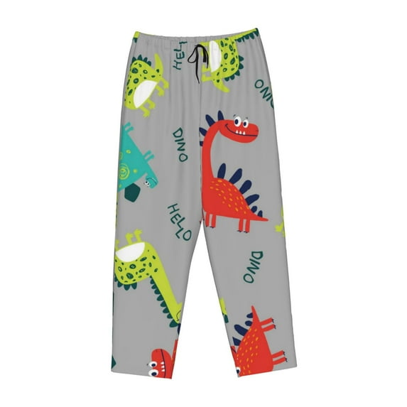 Lsque Cute Dinosaur Print Women's Pajama Pants, Lounge Pant - Comfortable Home Wear,Elastic Waistband, Stylish Design-Large
