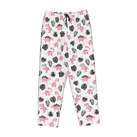 Lsque Cute Dinosaur Print Women's Pajama Pants, Lounge Pant - Comfortable Home Wear,Elastic Waistband, Stylish Design-Large