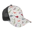 thumbnail image 1 of Lsque Cute Dinosaur Printed Trucker Hat - Baseball Cap for Men Women - Breathable Mesh Side, Adjustable Fit - for Casual Wear, 1 of 7