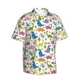 thumbnail image 1 of Lsque Cute Dinosaur pattern Hawaiian Shirt for Men, Unisex Summer Beach Casual Short Sleeve Button Down Shirts-Medium, 1 of 9