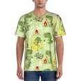 thumbnail image 1 of Lsque Cute Dinosaurs Cartoon Pattern Mens Polo Golf Shirts Funny Graphics Shorts Sleeve Button Shirts Baseball T-shirt-3X-Large, 1 of 7