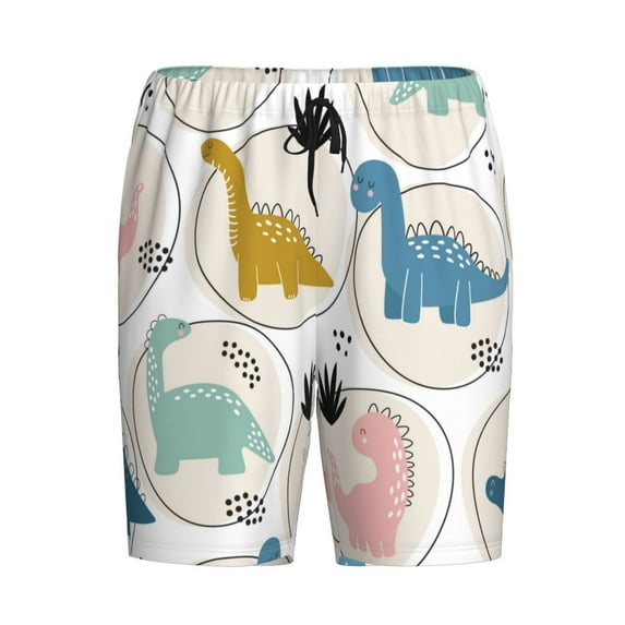 Lsque Cute Dinosaurs Mens Sleep Pajama Shorts,Short Pajama Pants, Cotton Ultra-Soft Knit-Small