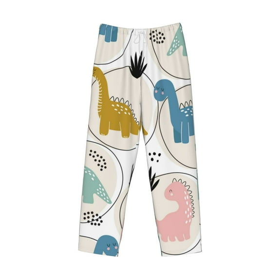 Lsque Cute Dinosaurs Print Men's Pajama Pants, Lounge Pant - Comfortable Home Wear,Elastic Waistband, Stylish Design-XX-Large