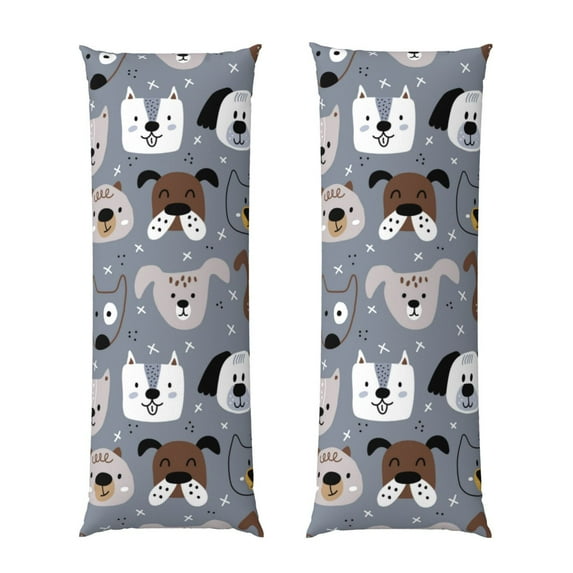 Lsque Cute Dog Faces Body Pillow Case Cover,Ultra-Soft Microfiber Bed Pillow Cases 20x54 inches,Elegant Bedding,Breathable Durable Pillow Cover with Envelope Closure