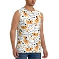 thumbnail image 1 of Lsque Cute Dog Print Men's Cotton Blend Sleeveless Muscle Shirts (S-3XL)- Moisture Wicking, Odor Protection, UPF 30+,3X-Large, 1 of 8