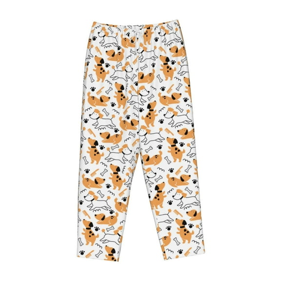 Lsque Cute Dog Print Women's Pajama Pants, Lounge Pant - Comfortable Home Wear,Elastic Waistband, Stylish Design-Small