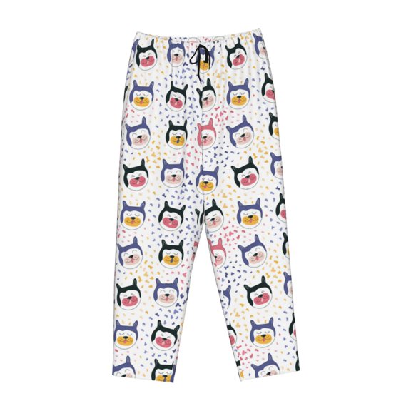 Lsque Cute Dog Print Women's Pajama Pants, Lounge Pant - Comfortable Home Wear,Elastic Waistband, Stylish Design-Small