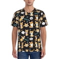 thumbnail image 1 of Lsque Cute Dogs Corgi Pattern Mens Polo Golf Shirts Funny Graphics Shorts Sleeve Button Shirts Baseball T-shirt-Large, 1 of 7