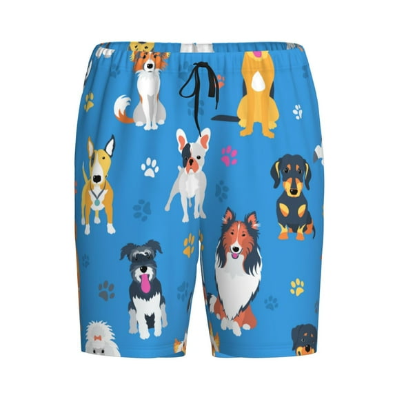 Lsque Cute Dogs Mens Sleep Pajama Shorts,Short Pajama Pants, Cotton Ultra-Soft Knit-3X-Large
