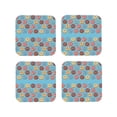 thumbnail image 1 of Lsque Cute Donut Pattern 4" Drink Coasters Set of 4, PVC Leather Absorbent Coasters, Table Coaster Set Decorative Coffee Cup Coasters Housewarming Gift -Square, 1 of 6