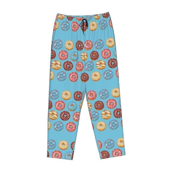Lsque Cute Donut Print Women's Pajama Pants, Lounge Pant - Comfortable Home Wear,Elastic Waistband, Stylish Design-Large