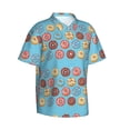 thumbnail image 1 of Lsque Cute Donut pattern Hawaiian Shirt for Men, Unisex Summer Beach Casual Short Sleeve Button Down Shirts-X-Large, 1 of 9