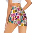 thumbnail image 1 of Lsque Cute Doodles Printed Women's Running Shorts with Liner Pockets,Elastic Quick Dry Workout Athletic Gym Yoga Shorts,Womens High Waist Shorts-Small, 1 of 9