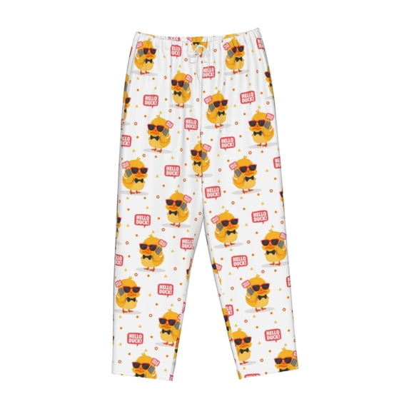 Lsque Cute Duck Print Women's Pajama Pants, Lounge Pant - Comfortable Home Wear,Elastic Waistband, Stylish Design-Large