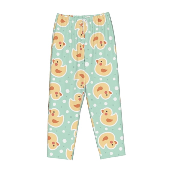 Lsque Cute Duck Print Women's Pajama Pants, Lounge Pant - Comfortable Home Wear,Elastic Waistband, Stylish Design-Small