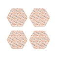 thumbnail image 1 of Lsque Cute Ducks In Hats Pattern 4" Drink Coasters Set of 4, PVC Leather Absorbent Coasters, Table Coaster Set Decorative Coffee Cup Coasters Housewarming Gift -Hexagon, 1 of 6