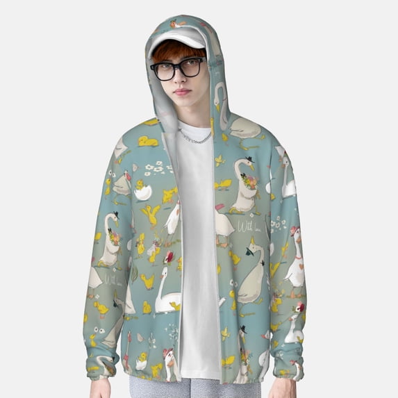 Lsque Cute Farm Birds UPF 50+ Lightweight Sun Protection Men's Women's Long Sleeve Shirt, Hoodie Performance -X-Large