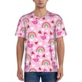 thumbnail image 1 of Lsque Cute Flamingo Pattern Mens Polo Golf Shirts Funny Graphics Shorts Sleeve Button Shirts Baseball T-shirt-XX-Large, 1 of 7
