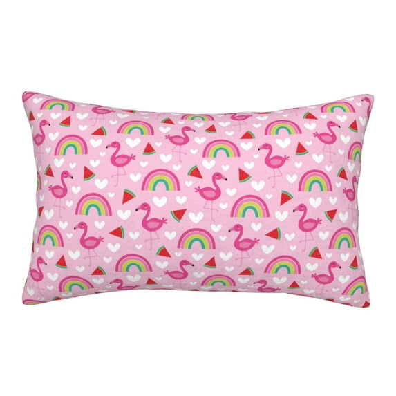 Lsque Cute Flamingo Pattern Pillow Case – Soft & Cozy Throw Pillow Cover, Hypoallergenic Cushion Case for Sleeping Women with Envelope Closure-14"x20"