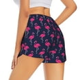 thumbnail image 1 of Lsque Cute Flamingo Printed Women's Running Shorts with Liner Pockets,Elastic Quick Dry Workout Athletic Gym Yoga Shorts,Womens High Waist Shorts-Small, 1 of 9
