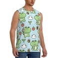 thumbnail image 1 of Lsque Cute Floral Frog Print Men's Cotton Blend Sleeveless Muscle Shirts (S-3XL)- Moisture Wicking, Odor Protection, UPF 30+,Large, 1 of 8