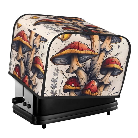 Lsque Cute Forest Mushrooms Print 4 Slice Toaster Cover , Kitchen Appliance Dustproof Protector , Toaster Protector Dustproof Kitchen Appliance Cover