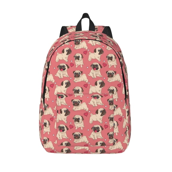 Lsque Cute French Bulldog Pattern Canvas Daypack, Durable Backpack, High-quality Versatile Backpack,Vintage Compact Backpack-Medium