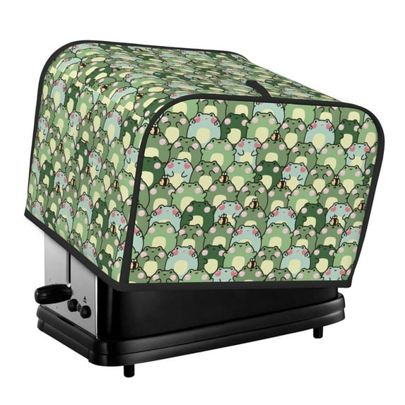 Lsque Cute Frog Print 4 Slice Toaster Cover , Kitchen Appliance Dustproof Protector , Toaster Protector Dustproof Kitchen Appliance Cover