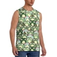 thumbnail image 1 of Lsque Cute Frog Print Men's Cotton Blend Sleeveless Muscle Shirts (S-3XL)- Moisture Wicking, Odor Protection, UPF 30+,Small, 1 of 8