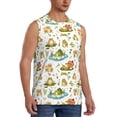 thumbnail image 1 of Lsque Cute Frog Print Men's Cotton Blend Sleeveless Muscle Shirts (S-3XL)- Moisture Wicking, Odor Protection, UPF 30+,X-Large, 1 of 8