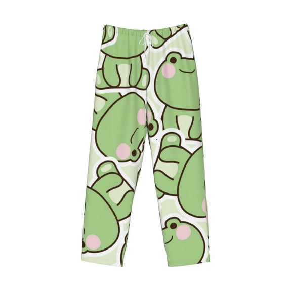 Lsque Cute Frog Print Men's Pajama Pants, Lounge Pant - Comfortable Home Wear,Elastic Waistband, Stylish Design-X-Large