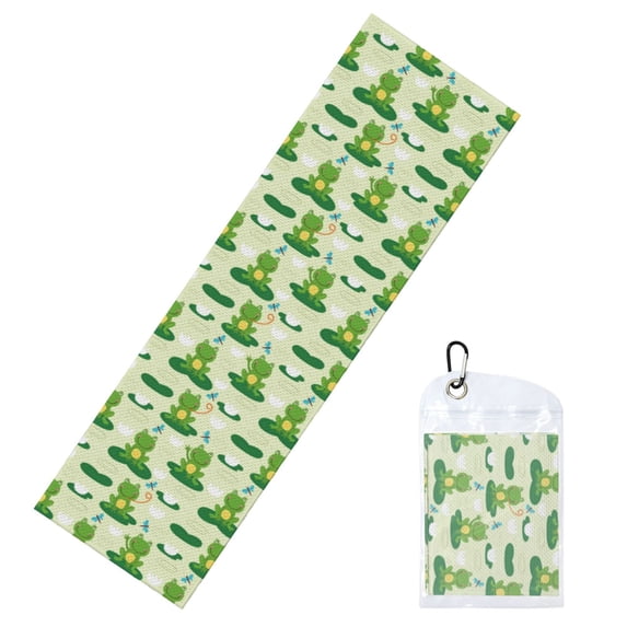 Lsque Cute Frog1 Printed Cooling Towel (40"x 12"), Ice Towel, Microfiber, Soft Breathable Chilly Towel for Yoga, Sport, Gym, Workout, Fitness, Running