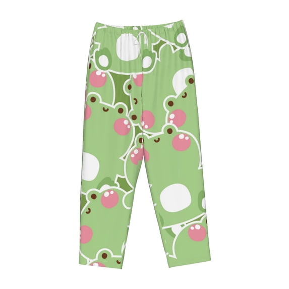 Lsque Cute Frog2 Print Women's Pajama Pants, Lounge Pant - Comfortable Home Wear,Elastic Waistband, Stylish Design-XX-Large
