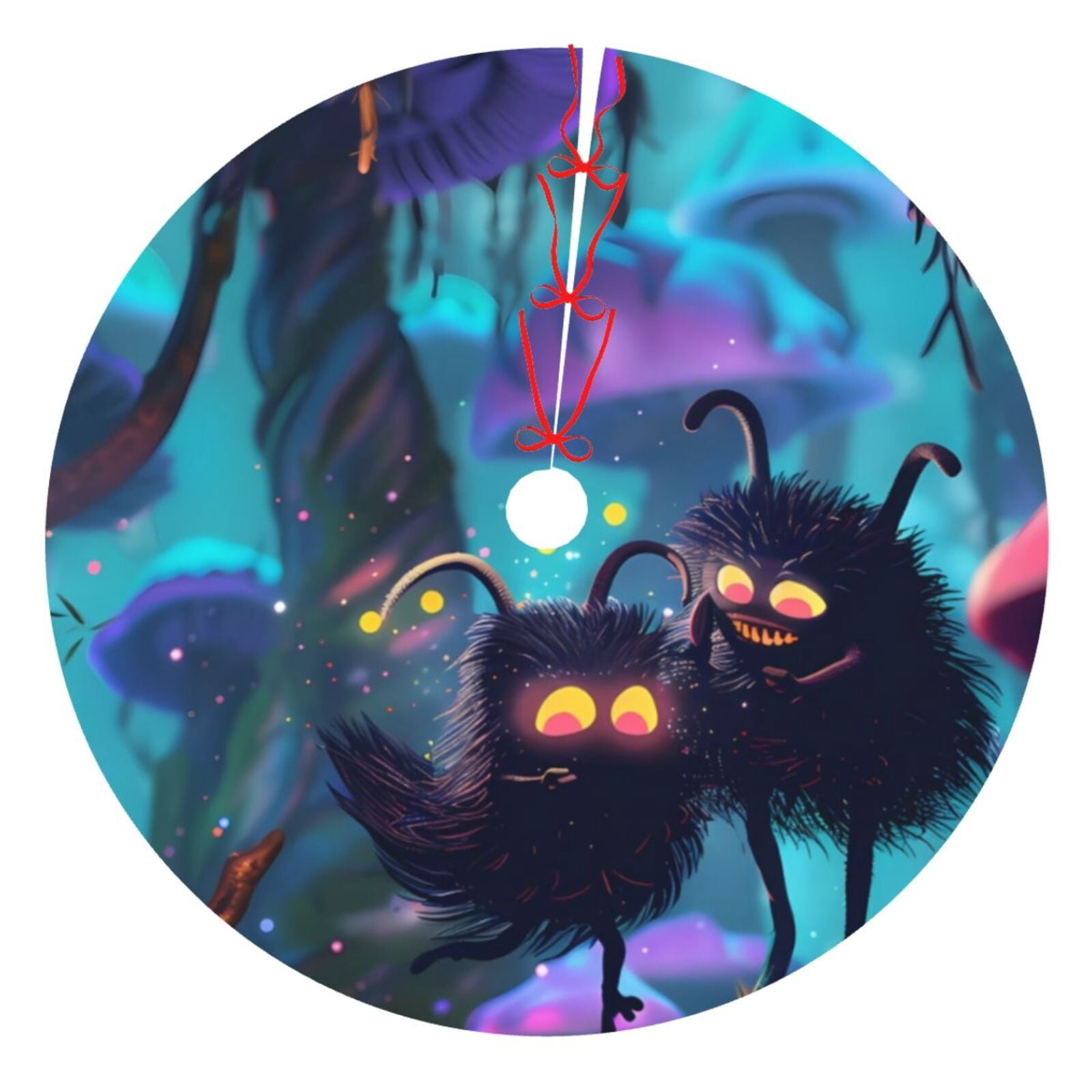 Computer Decorations Creatures Lsque Cute Fuzzy Fantasy Creatures Print Christmas Tree Skirt, Tree ...