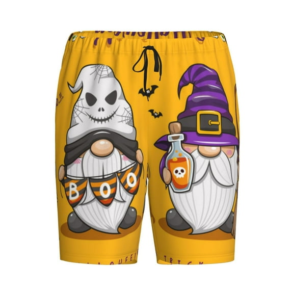 Lsque Cute Gnomes Halloween Mens Sleep Pajama Shorts,Short Pajama Pants, Cotton Ultra-Soft Knit-Large