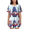 thumbnail image 1 of Lsque Cute Gnomes in USA1 Women's Short-Sleeved Pajama Set - 2 Piece Soft and Lightweight Sleepwear Set-X-Large, 1 of 9